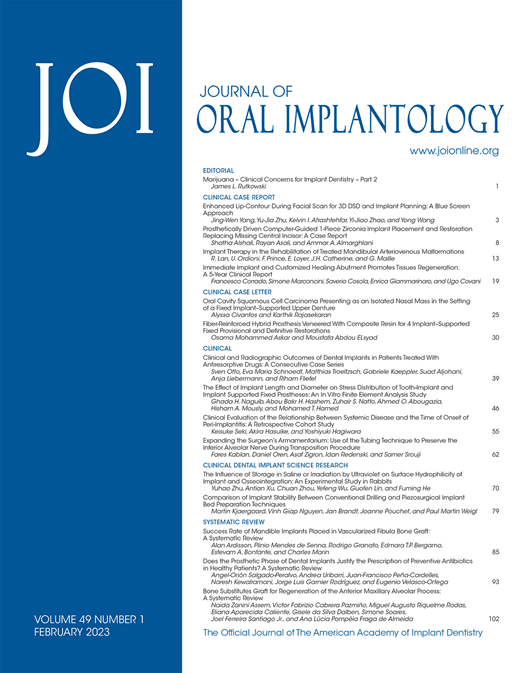 Image of Journal of Oral Implantology