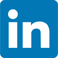 LinkedIn icon in a square.