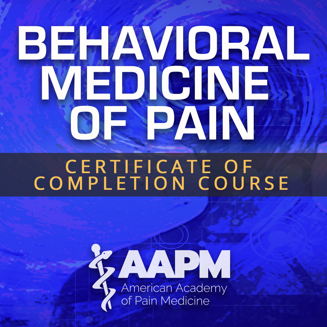 Behavioral Medicine of Pain 22.75 credit certificate of completion logo