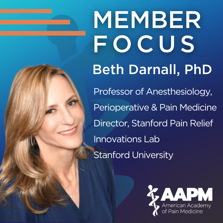 AAPM Member Focus: Beth Darnall, PhD
