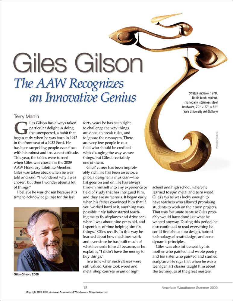 Cover of Giles Gilson: The AAW Recognizes an Innovative Genius