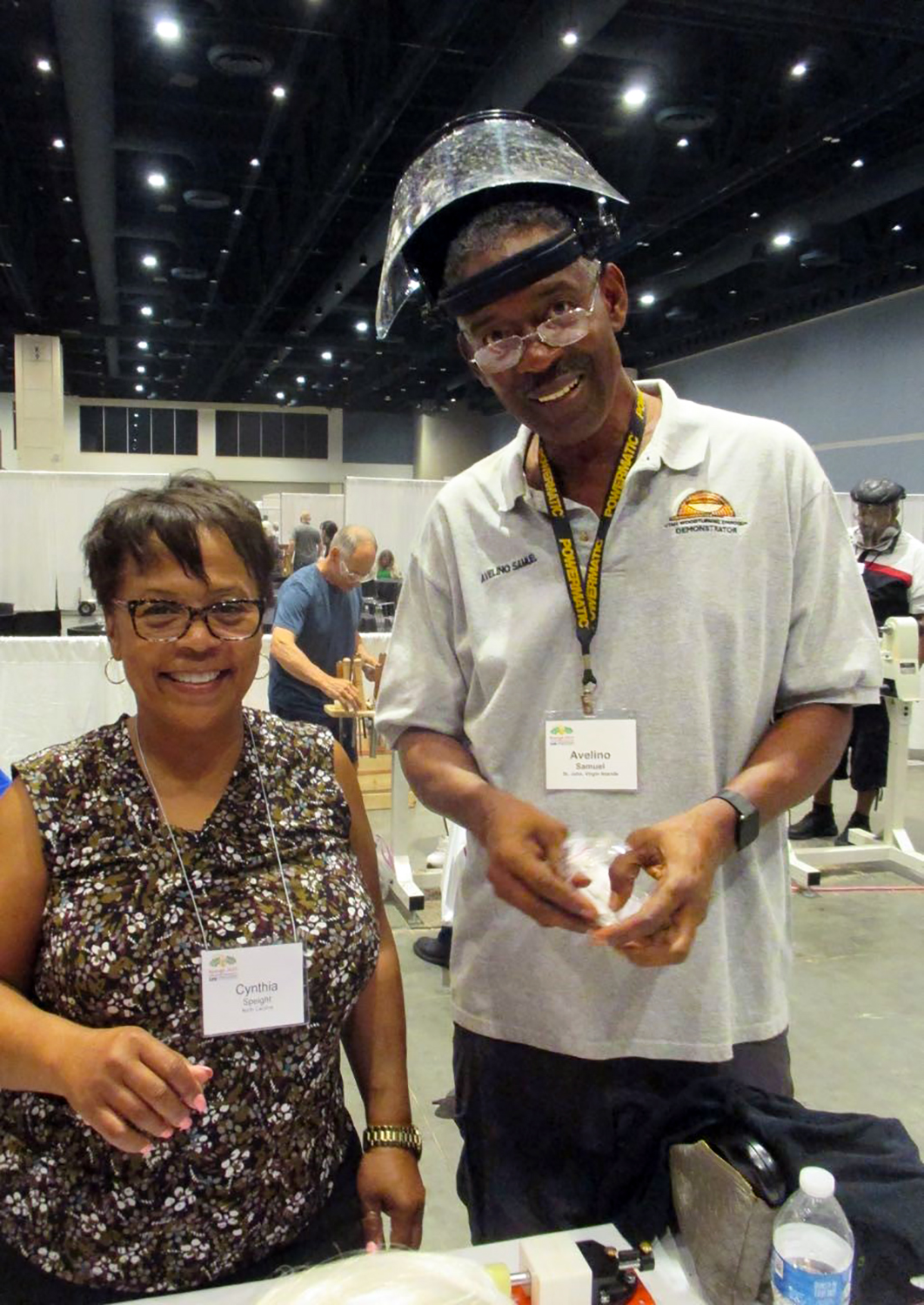 Cynthia Speight, Director of DHHS Division of Services for the Blind, and her instructor Avelino Samuel