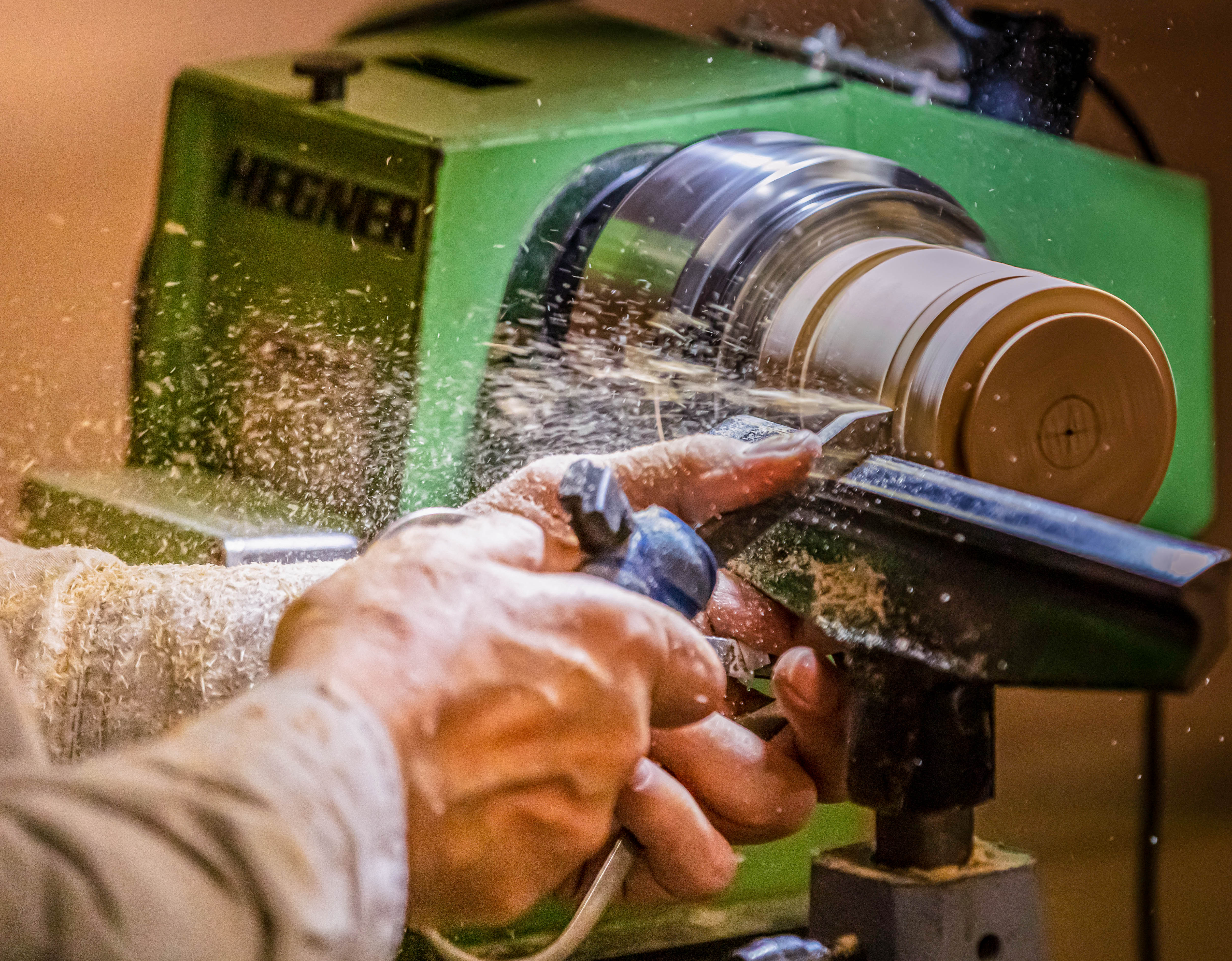 Supporting your hand, holding the toolrest, and/or using a tool with a custom grip can improve control