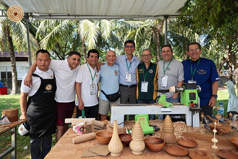 2018 World Wood Day woodturning demonstration in Cambodia