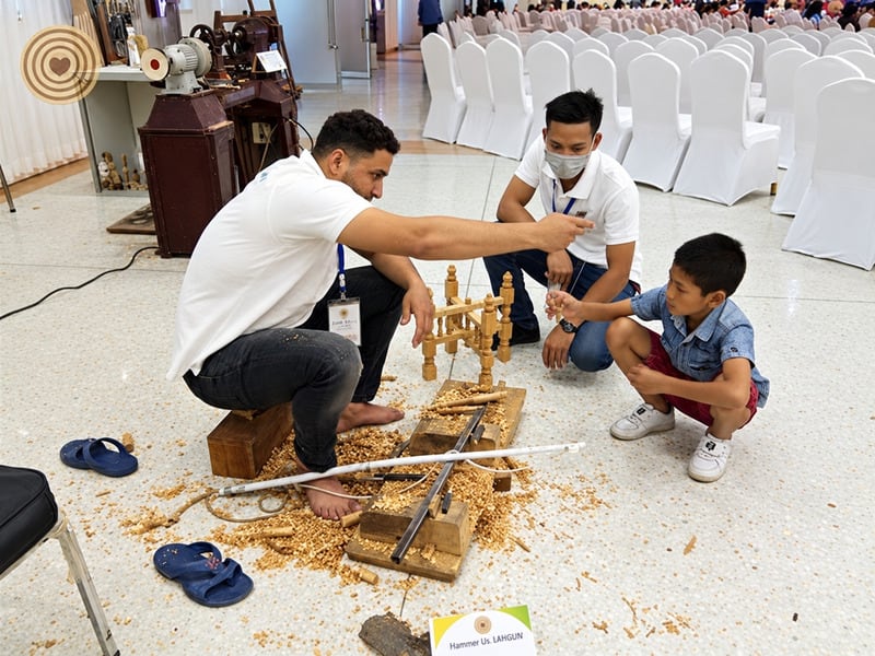 2018 World Wood Day woodturning demonstration in Laos