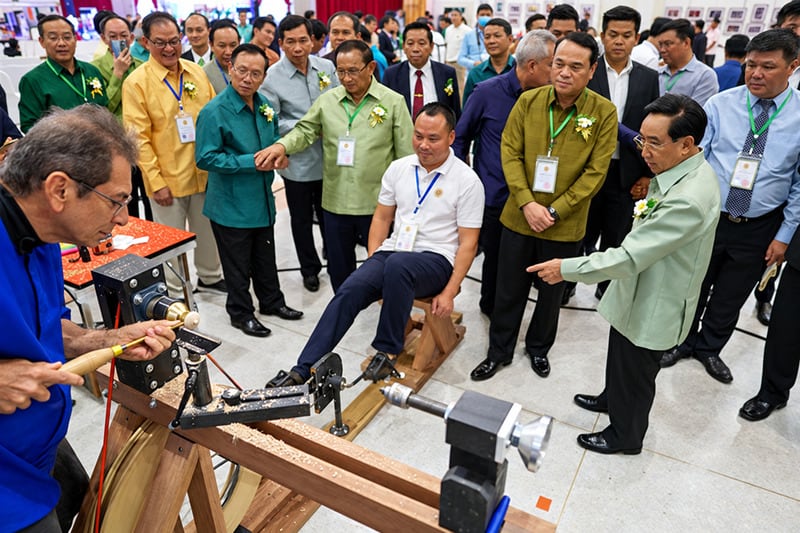 2018 World Wood Day woodturning demonstration in Laos