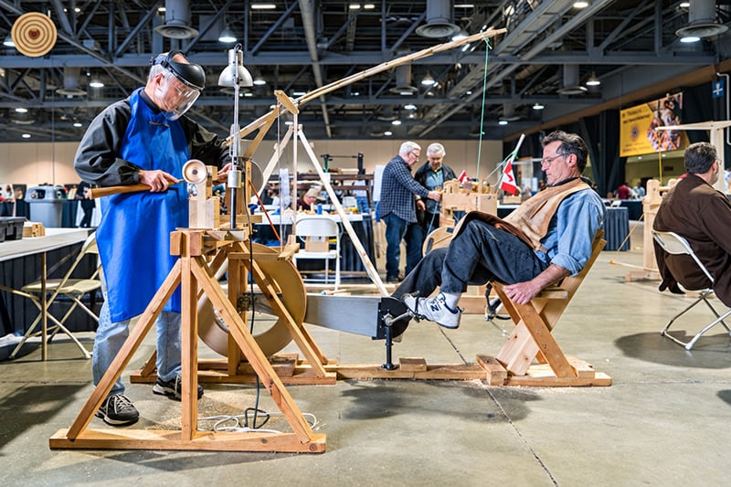 2017 World Wood Day woodturning demonstration in Long Beach, California