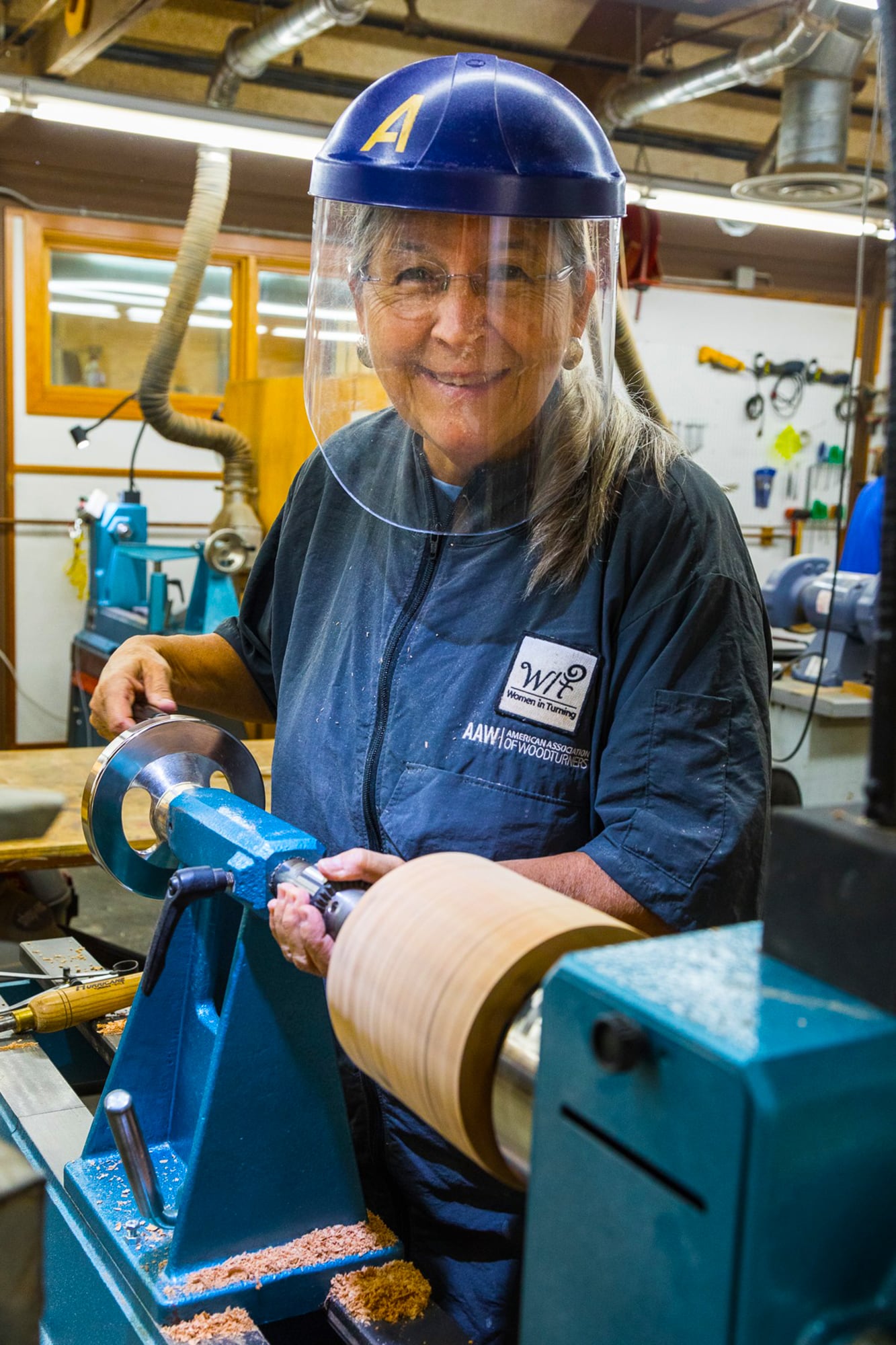 Woman at lathe