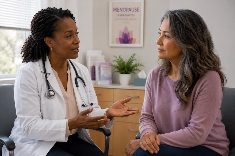 Doctor discussing menopause with a patient