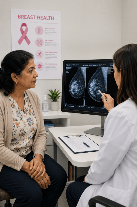 Breast health consultation in a clinic