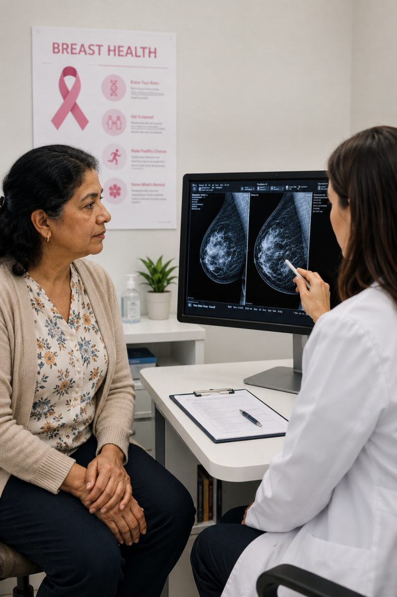 Breast health consultation in a clinic