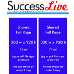 Success by Association LIVE Advertising - Half Page (1 of 3 Run Dates)