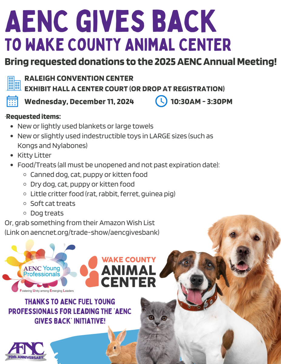 2025 AENC Gives Back to Wake County Animal Center