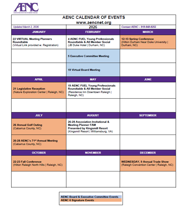 Photo of AENC Calendar