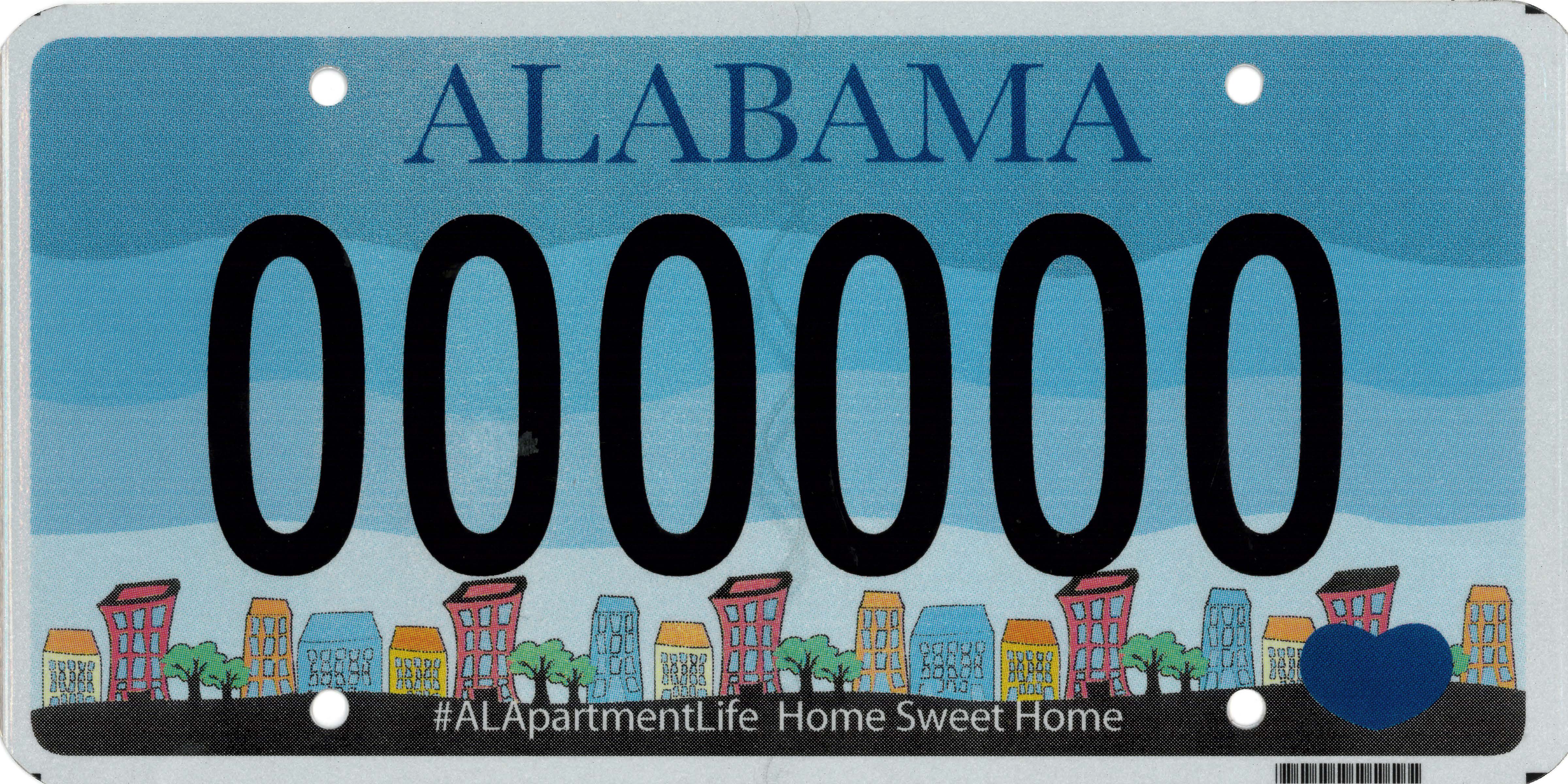 Specialty License Plate Alabama Apartment Association