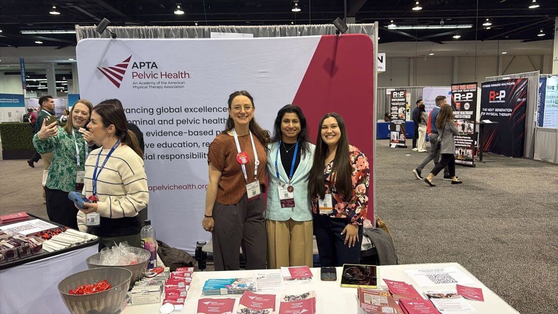 Visitors and Academy representatives at an APTA Pelvic Health booth