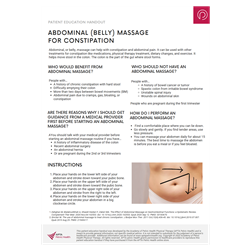 Abdominal (Belly) Massage for Constipation Handout (Digital)