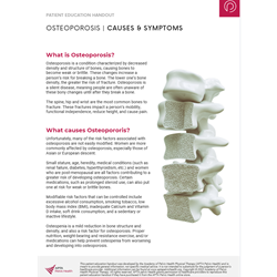 Osteoporosis Causes, Symptoms, Physical Therapy Treatment Handout (Digital)