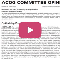 Optimizing Postpartum Care Article Review