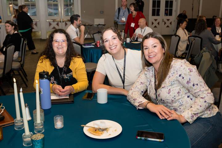 Attendees in conversation