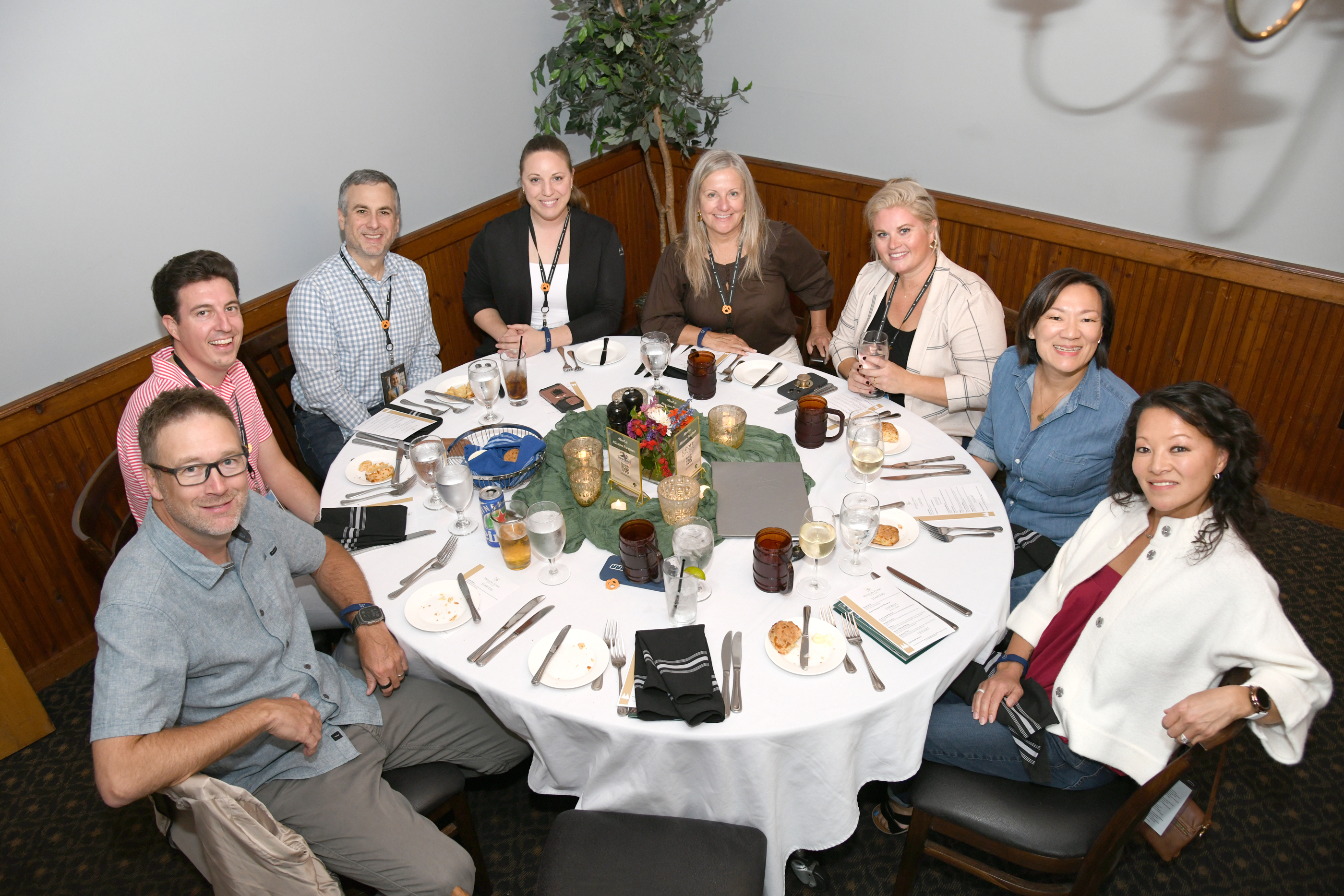 Association leaders connecting around a table