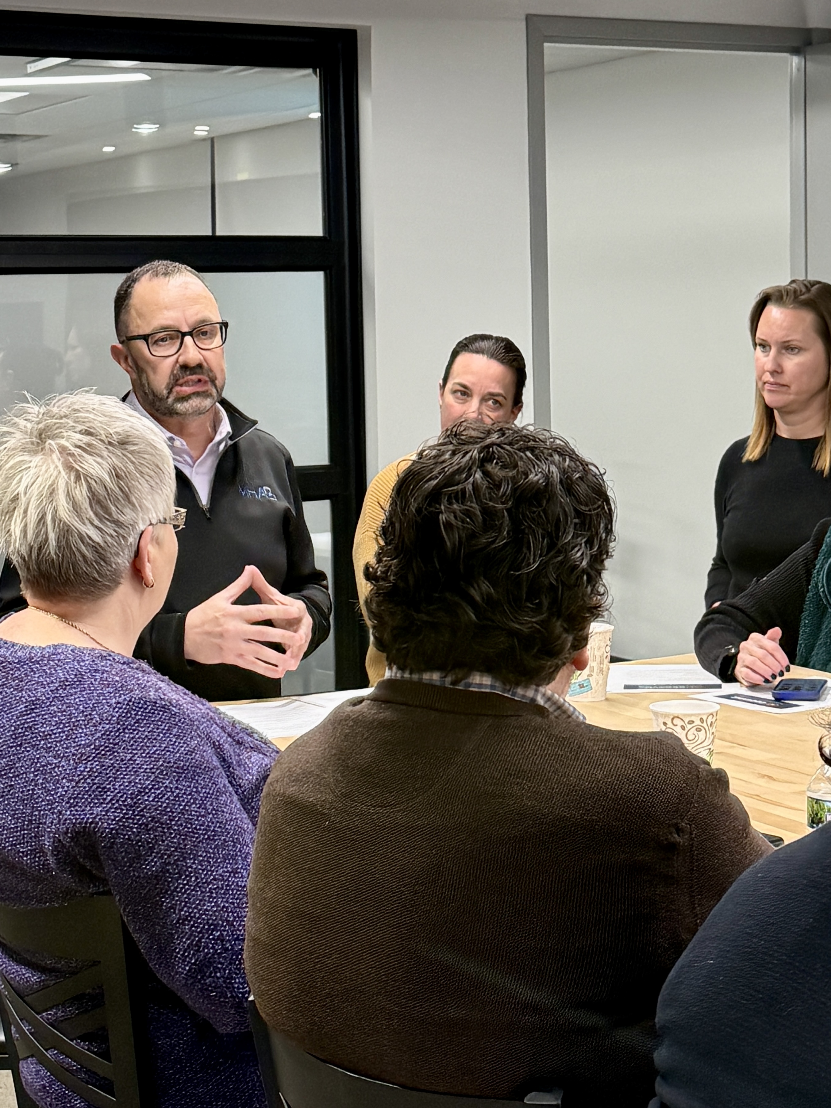 A CEO sharing perspective with peers