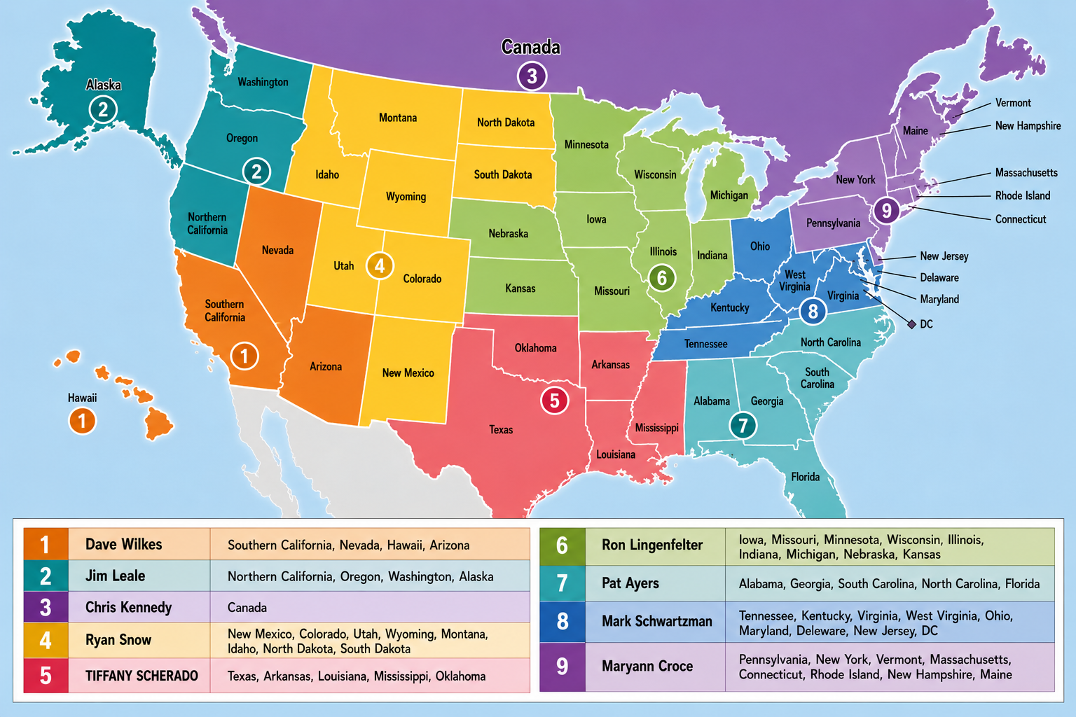 ATRA Board Member Area Map