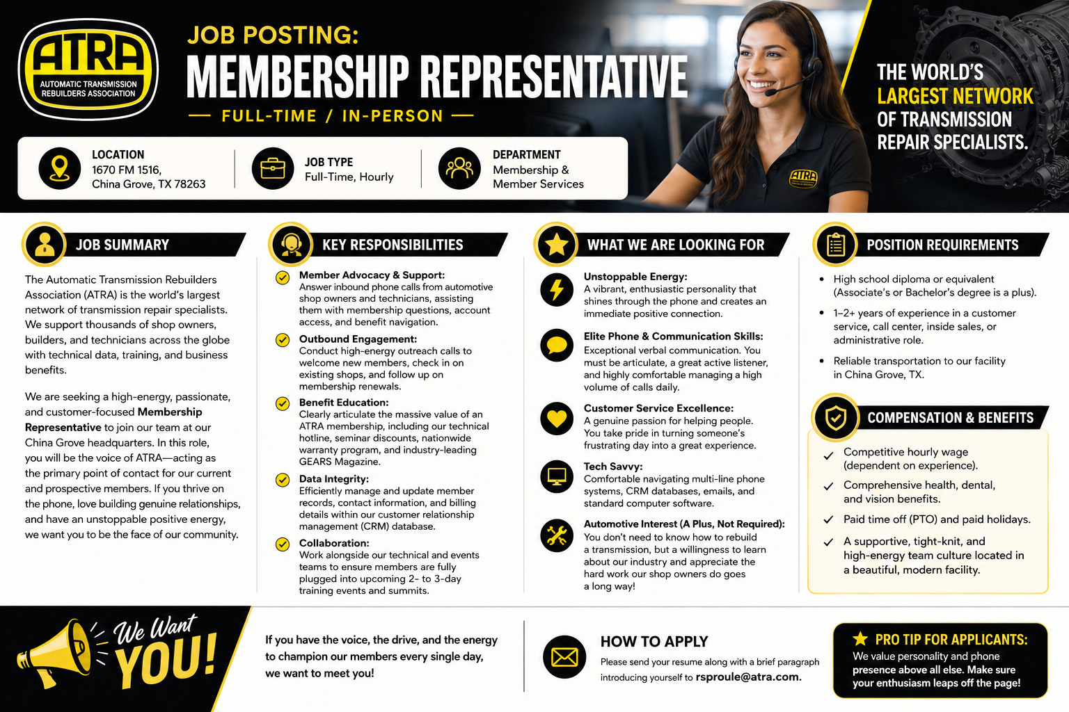 ATRA Membership Representative Job Posting