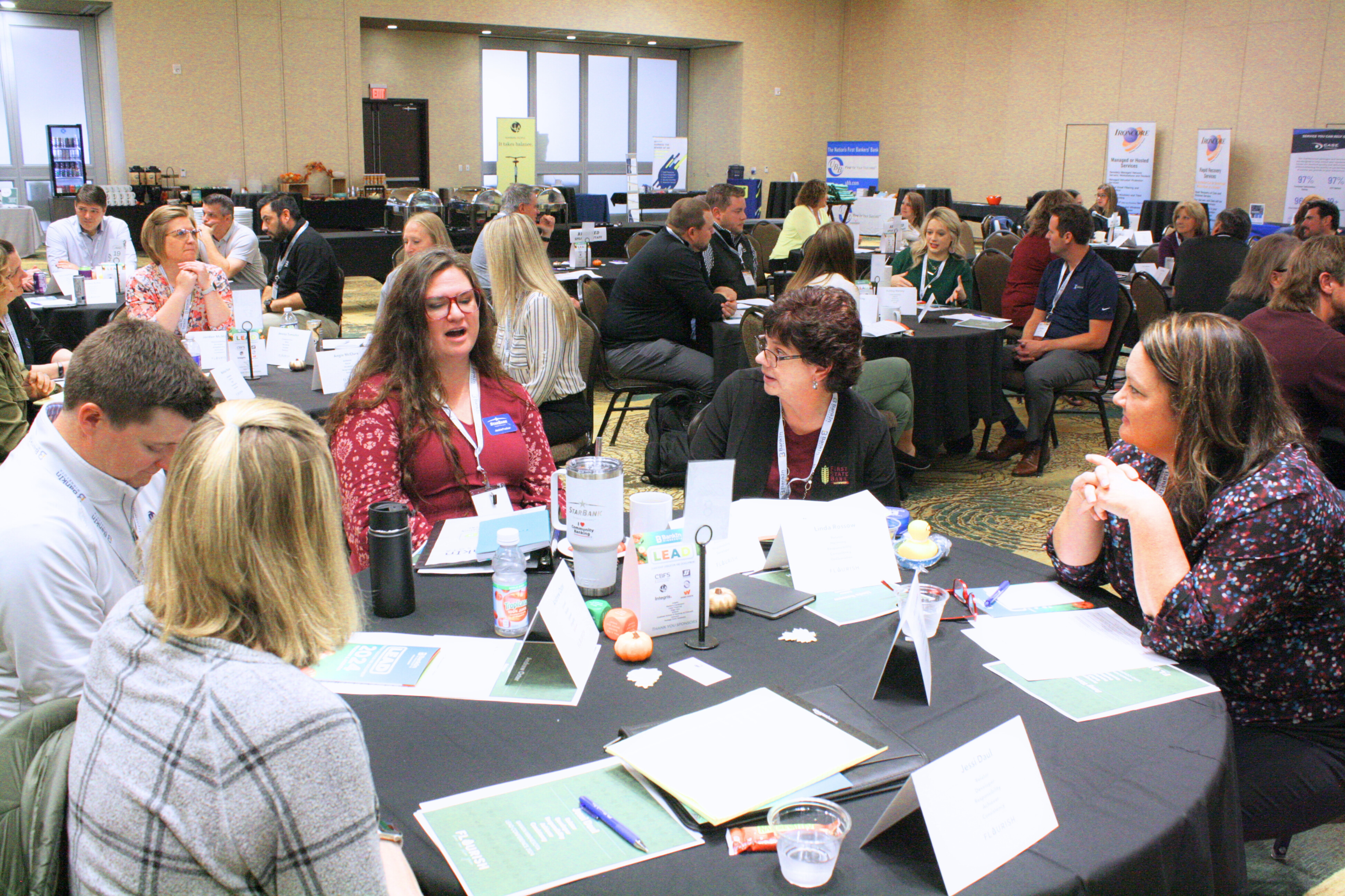LEAD Conference attendees participate in a peer discussion with community bankers from across Minnesota.