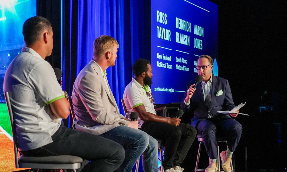 One-on-one introductions during a networking hour