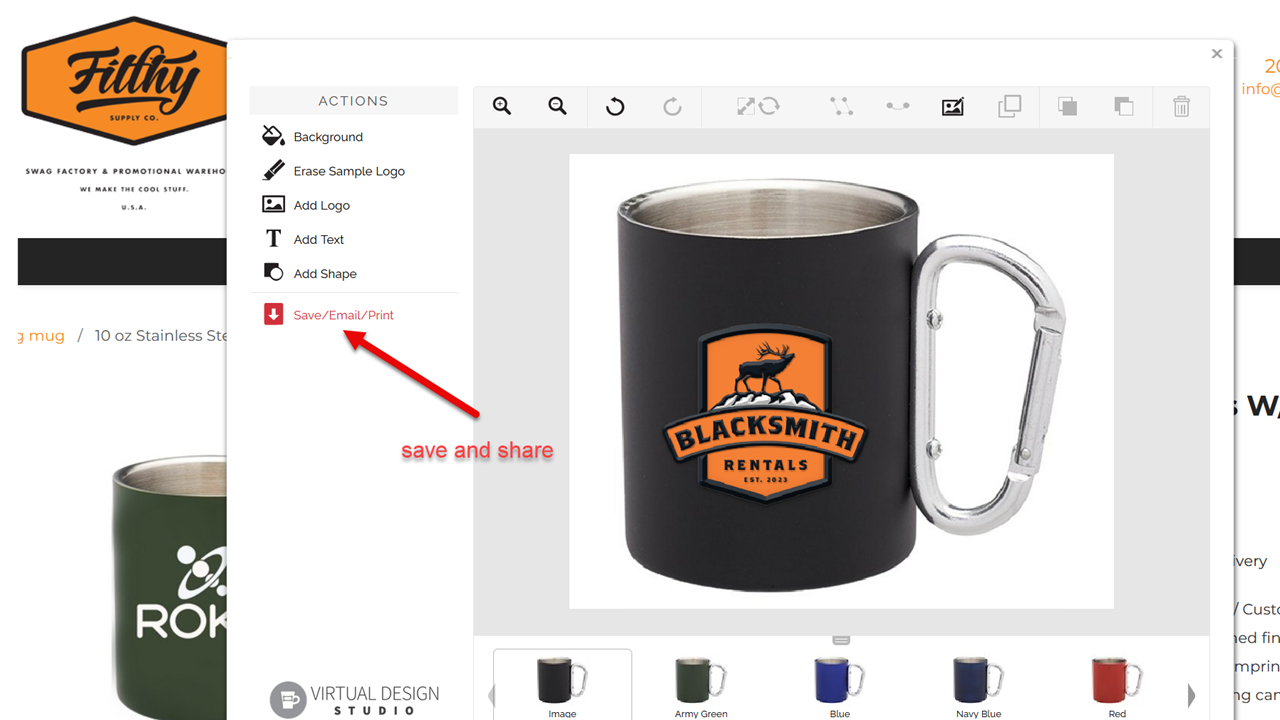 Custom Mockup Generator STEP FOUR - Save and Share