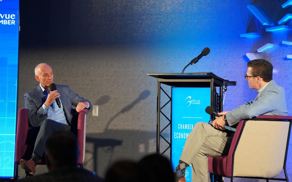 A fireside conversation on the Chamber Lunch stage
