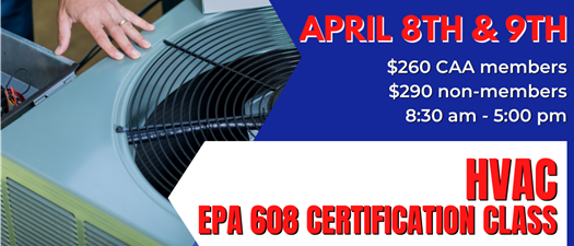 4.8.26 (& 4.9.26) HVAC 608 Certification Class