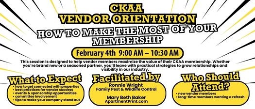 Vendor Member Orientation 