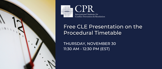 Case Management of Arbitrations: The Procedural Timetable 