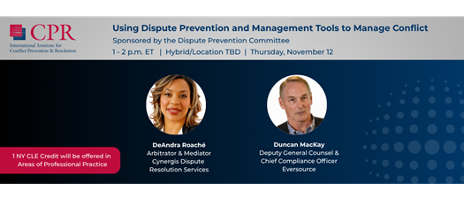  Using Dispute Prevention and Management Tools to Manage Conflict