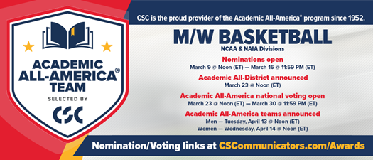 Women's Basketball Academic All-America Team announced (NCAA, NAIA)