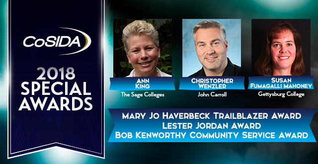 CoSIDA Announces Special Award Winners Ann King (Haverbeck Trailblazer Award), Christopher Wenzler (Kenworthy Community Service Award) and Susan Fumagalli Mahoney (Lester Jordan Award)