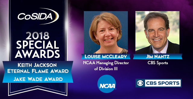 CoSIDA To Honor Jim Nantz of CBS Sports With The Jake Wade Award and Louise McCleary (NCAA) With The Keith Jackson Eternal Flame Award