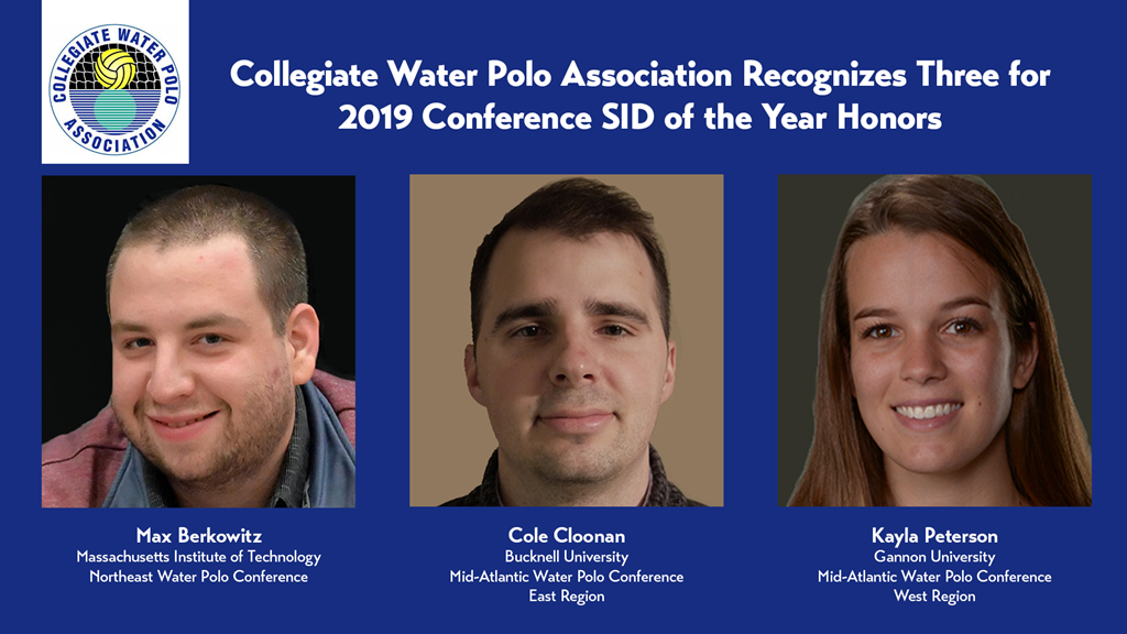 Collegiate Water Polo Association Recognizes Three for 2019 Conference Sports Information Director of the Year Honors