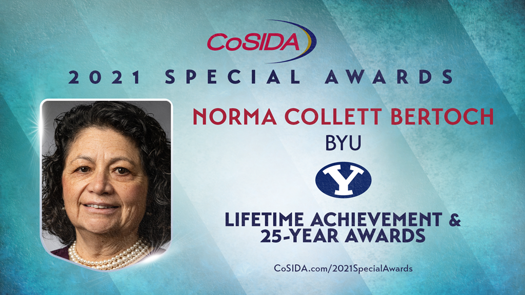 2021 Special Awards Salute: Norma Collett Bertoch (BYU, retired), Lifetime Achievement & 25-Year Awards