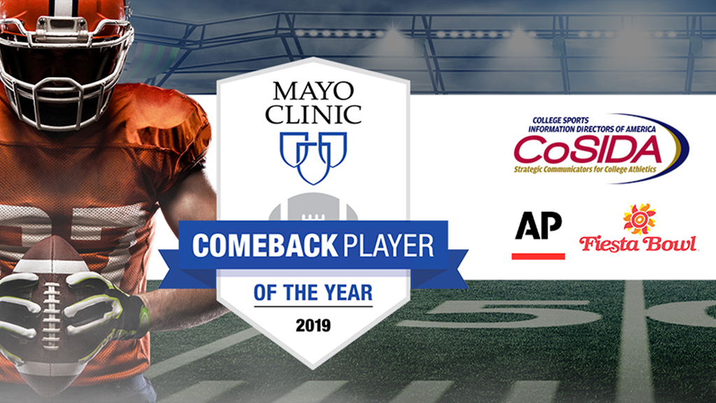 2019 Mayo Clinic Comeback Player of the Year Award to Recognize 30 College Football Student-Athletes for Remarkable Comebacks