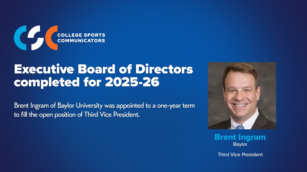 Brent Ingram of Baylor appointed to CSC Executive Board of Directors for 2025-26 as Third Vice President
