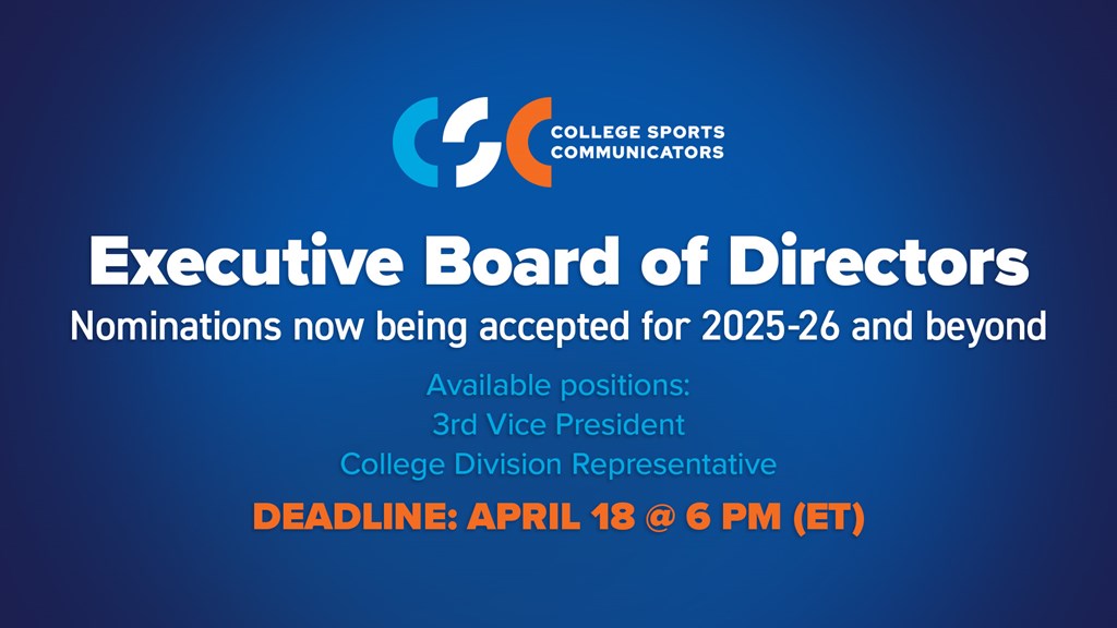 CSC Executive Board of Directors nominations open for vacant 2025-26 Third VP and College Division Representative positions: Deadline to apply is April 18