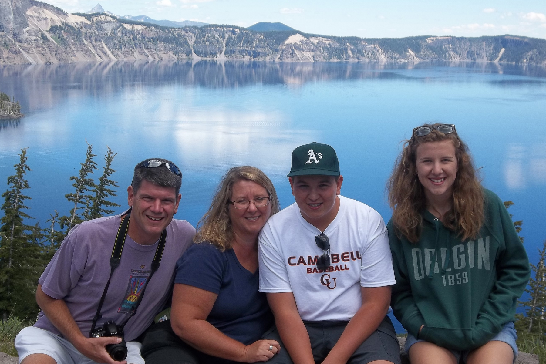 The Cole family at Cratr Lake – Stan, wife Claudia, son Oliver and daughter Catherine.