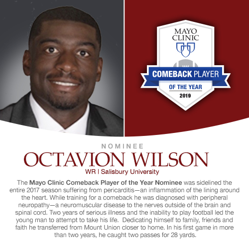 Octavion Wilson, a senior wide receiver for Salisbury University