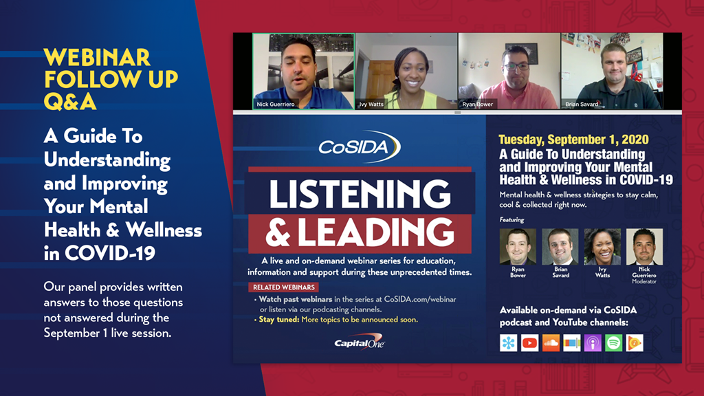 Follow Up Q&A: With Webinar Presenters from