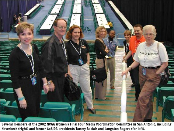 She maintained high profile positions in the Association for Women in Sports Media (AWSM) and CoSIDA's Female Athletic Media Relations Executives (FAME).