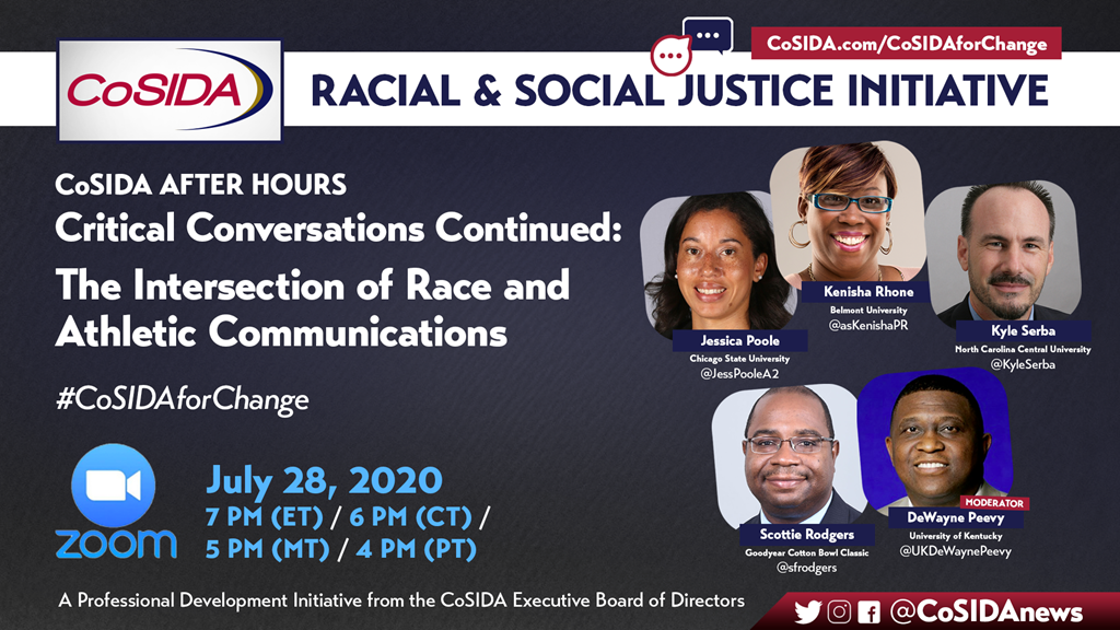 Critical Conversations Continued: Join Our Panel July 28 For A CoSIDA After Hours To Dig Into More Questions From the July 15 Webinar