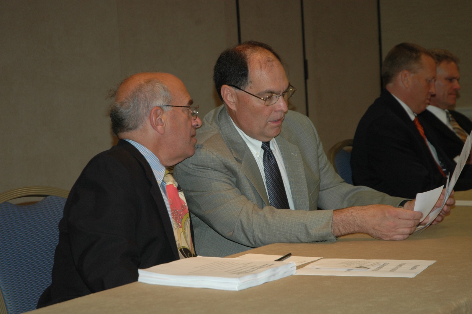 Arnie Sgalio (second from left) participating in the 2008 Nominating Committee meeting with Ed Carpenter
